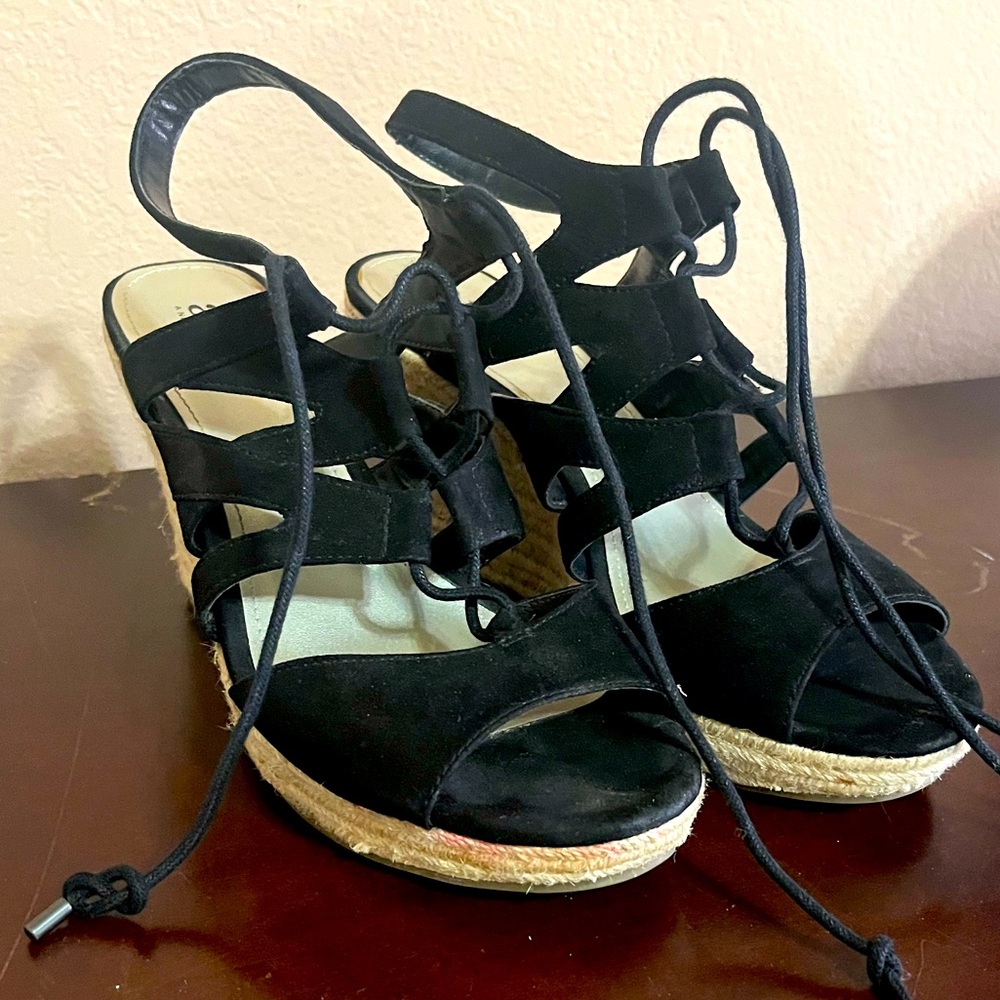 A.n.a Womens Espadrille Heeled Wedges Size 9